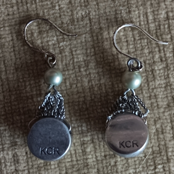 Kenneth Cole Reaction Seafoam Silver Tone Dangle Earrings - Picture 5 of 7